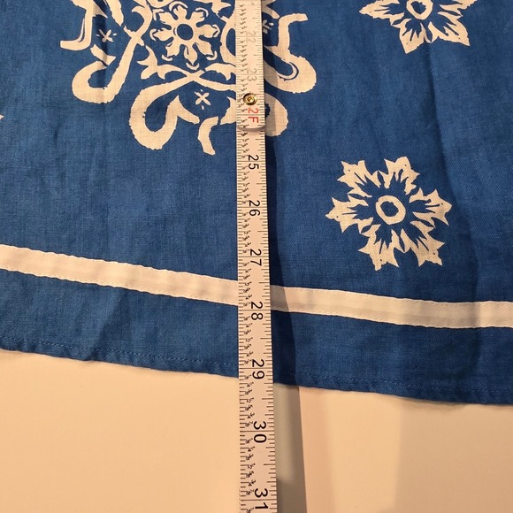 Marisa Christina Woman Blue White Floral Tunic Top 1X Linen Blend - Picture 4 of 7